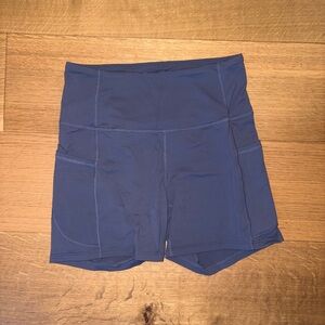 Women's Blue High-Waisted Shorts